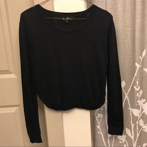Sam Edelman Black Longsleeve Crop Top Sz L